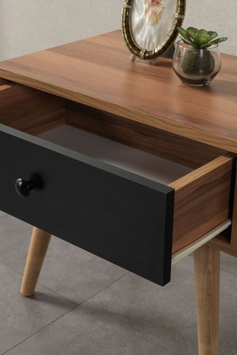 Hanah Home Vita 5106 Mesita de Noche Nogal y Negro Hanah Home Vita 5106 Mesita de Noche Nogal y Negro